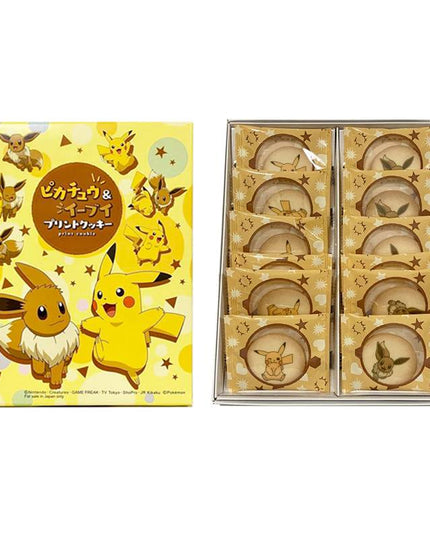 Pokemon - Pikachu and Eevee Printed Butter Shortbread Biscuits Gift Box PAST BBE APR 24