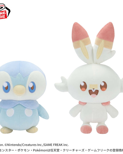 Pokemon - Piplup and Scorbunny Pokepeace Fluffy Plush 20cm (BANPRESTO)