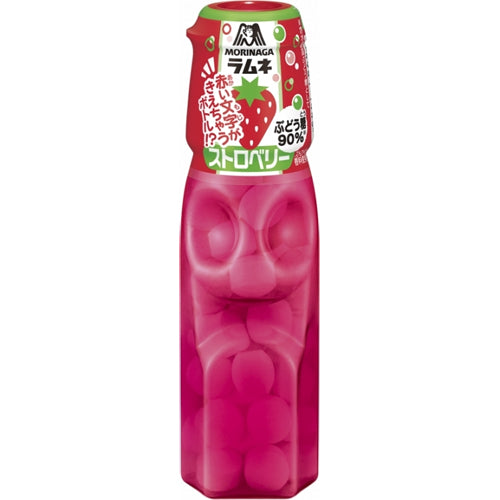 Ramune Bottle Soda Ball Candy - Strawberry Soda (MORINAGA) PAST BBE APRIL 24