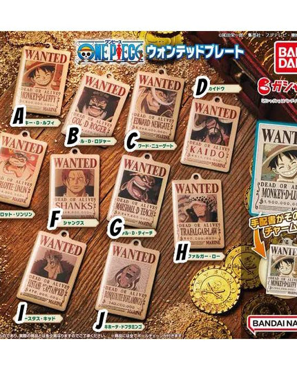 One Piece - Wanted Plate Vol. 2 Keychain Capsule (Select Character) (BANDAI)
