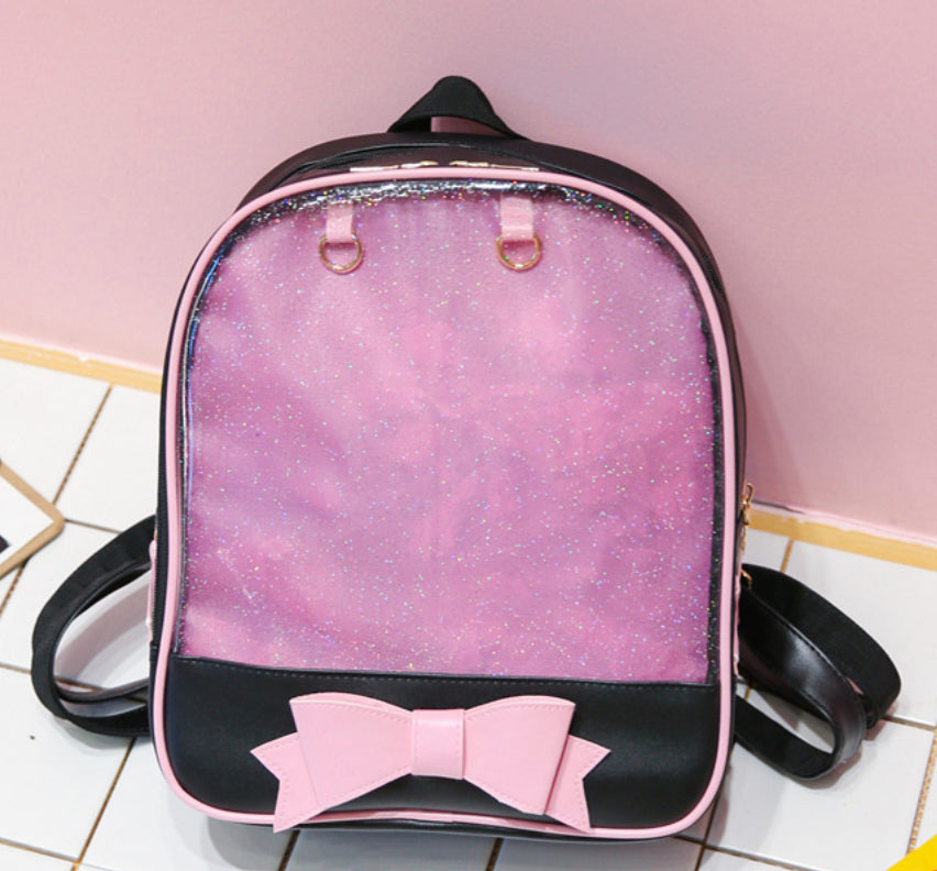 Ita Bag - Sailor Moon Inspired BLACK & PINK ITA Backpack Bag with Bow (Medium Duty)