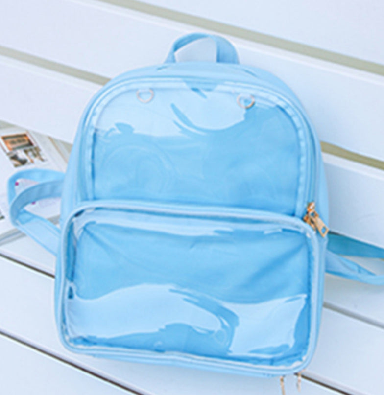 Fully Clear Front ITA Bag - Blue (Pin Display)