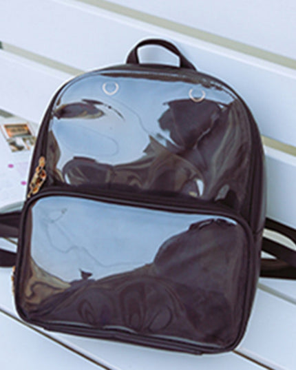 Fully Clear Front ITA Bag - Black (Pin Display)