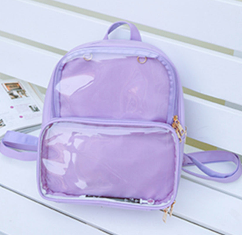 Fully Clear Front ITA Bag - Purple (Pin Display)