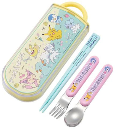 Pokemon -  Retro Sliding 3 Piece Cutlery and Chopstick Set