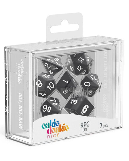 Oakie Doakie Dice RPG Set Solid - Black (7)