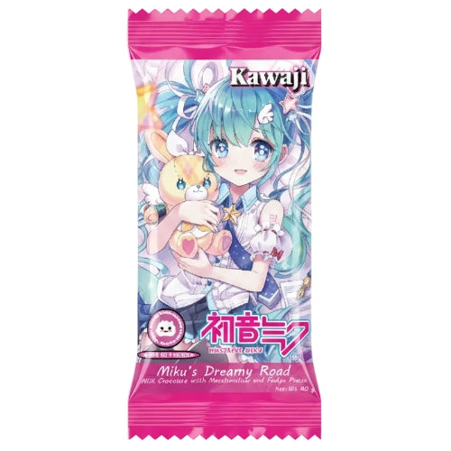 Hatsune Miku - Miku’s Dreamy Road – Milk Chocolate with Fudge & Marshmallow Pieces 40g Bar (KAWAJI)