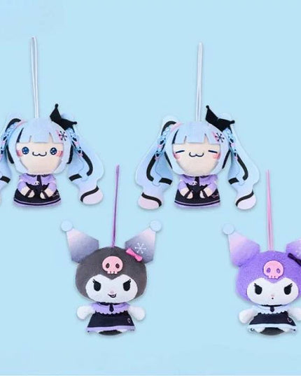Hatsune Miku x Sanrio - Snow Miku x Kuromi Mochipiko Mascot Plush 9cm (FURYU)