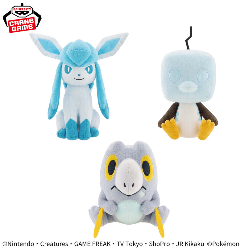 Pokémon ~ Glaceon, Eiscue, and Frigibax ~ Plush (BANPRESTO)