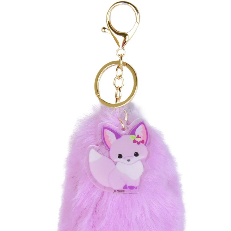 Amuse: Chokon to Kitsune Ayamemochi Purple Fox Tail Charm 15cm (AMUSE)