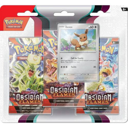 Pokemon TCG - Scarlet & Violet: Obsidian Flames 3-Pack Booster Display - Eevee