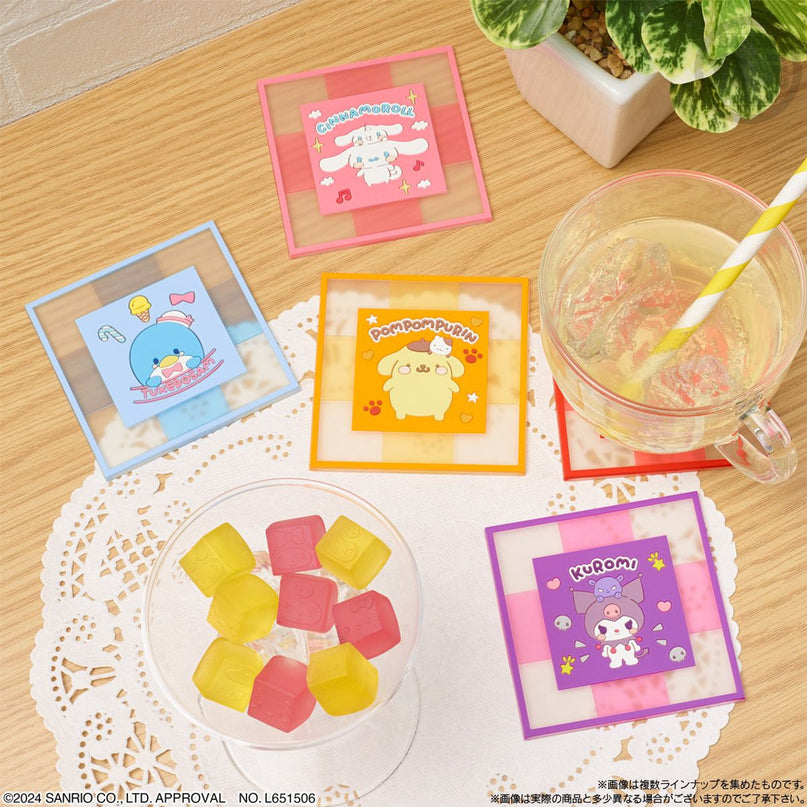 Sanrio Characters CLEARSQUARE Gummi & Coaster (Lemonade Flavour) (BANDAI)