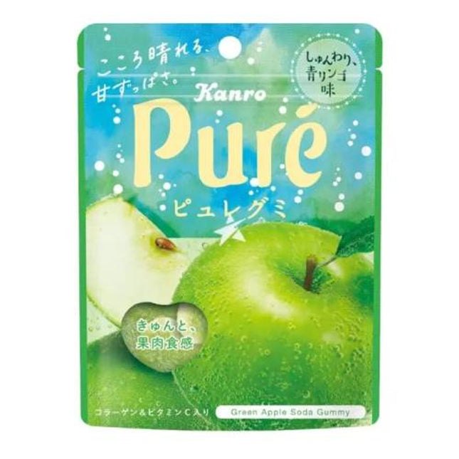 Pure Gummy Green Apple Soda Flavour 52g (KANRO)
