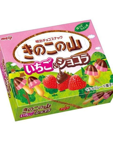 Meiji Kinoko no Yama Biscuits - Strawberry & Chocolate 64g