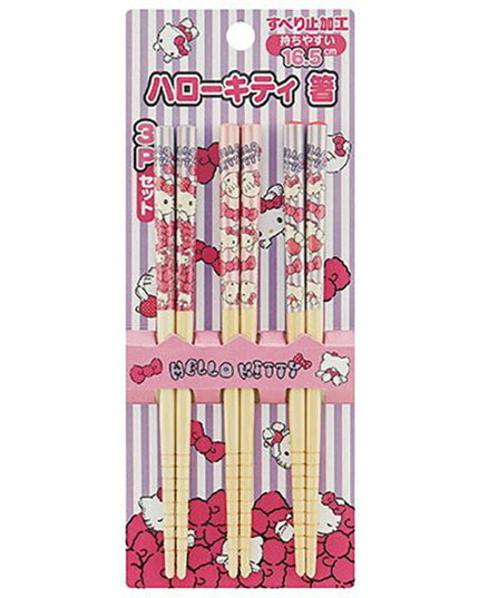 Sanrio - Hello Kitty 3 Pack Chopsticks 16.5cm