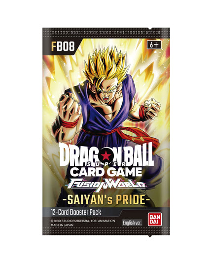 RELEASE 12TH DECEMBER 2025: Dragon Ball Super TCG - FB08 Saiyan's Pride Booster Pack (12 Cards)