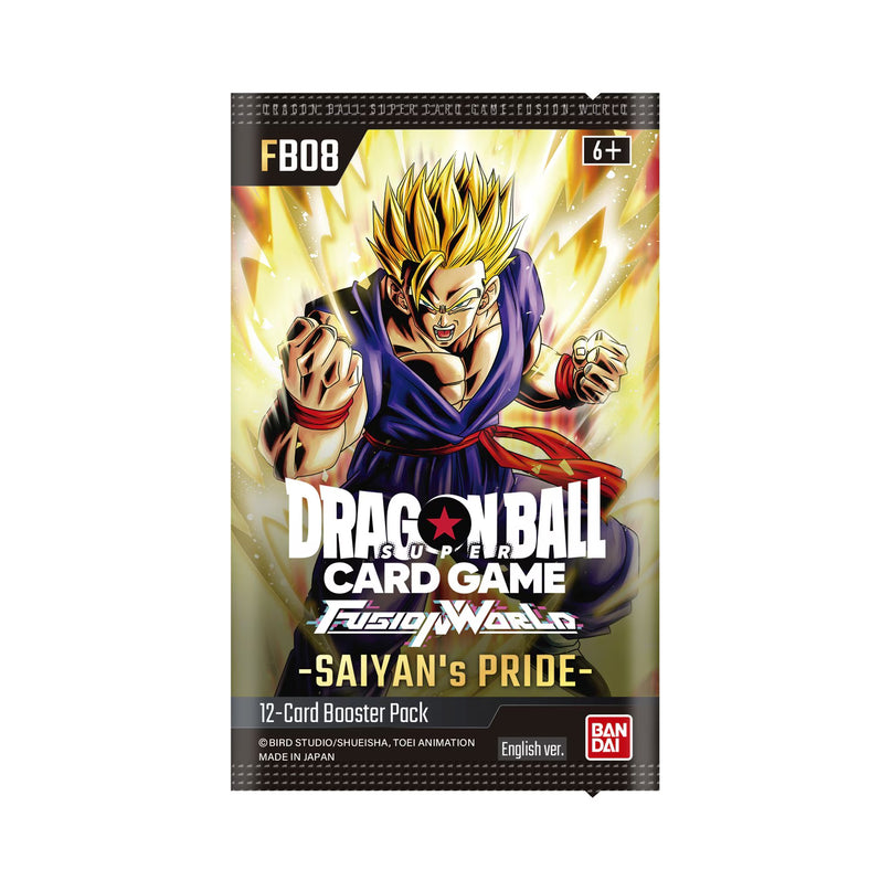 RELEASE 12TH DECEMBER 2025: Dragon Ball Super TCG - FB08 Saiyan's Pride Booster Pack (12 Cards)
