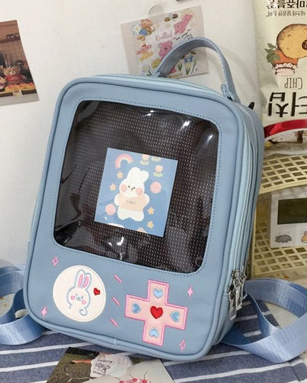 Gameboy Style Ita Bag - Blue (Pin Badge Window)