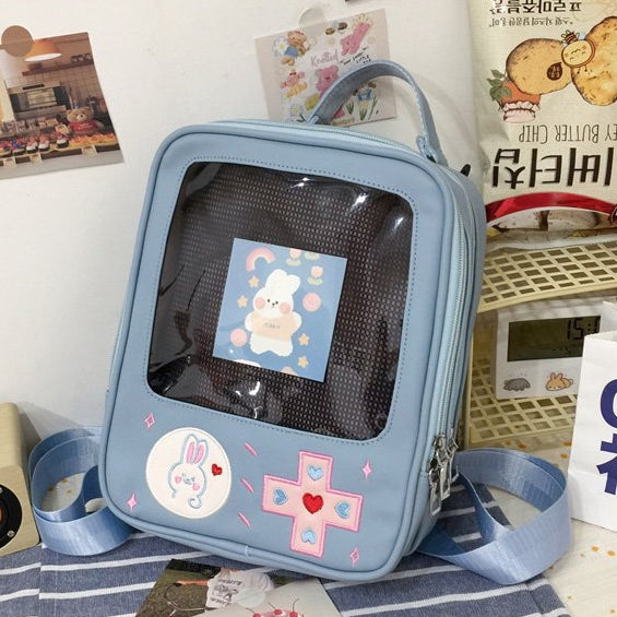 Gameboy Style Ita Bag - Blue (Pin Badge Window)