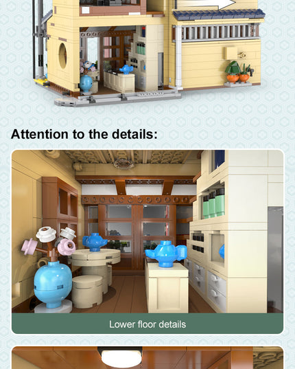 Japanese Kissaten Tea Shop - Block Build Kit 1200 pcs (CADA)