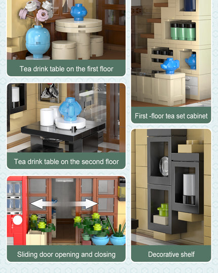Japanese Kissaten Tea Shop - Block Build Kit 1200 pcs (CADA)
