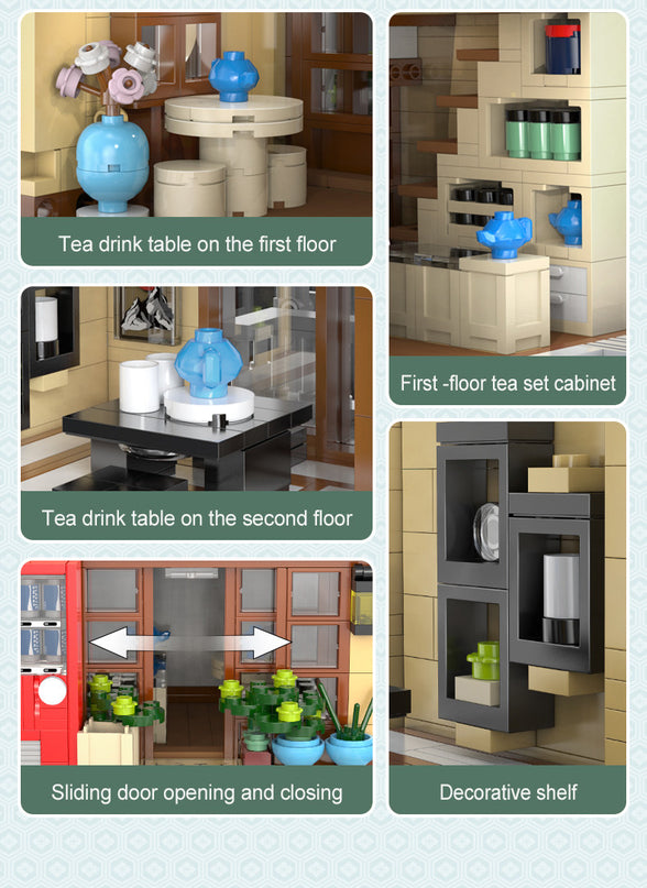 Japanese Kissaten Tea Shop - Block Build Kit 1200 pcs (CADA)