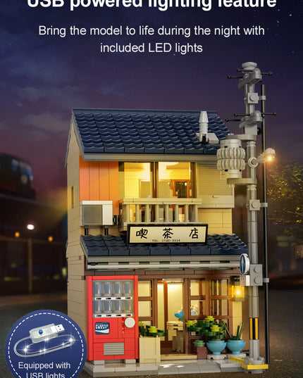 Japanese Kissaten Tea Shop - Block Build Kit 1200 pcs (CADA)