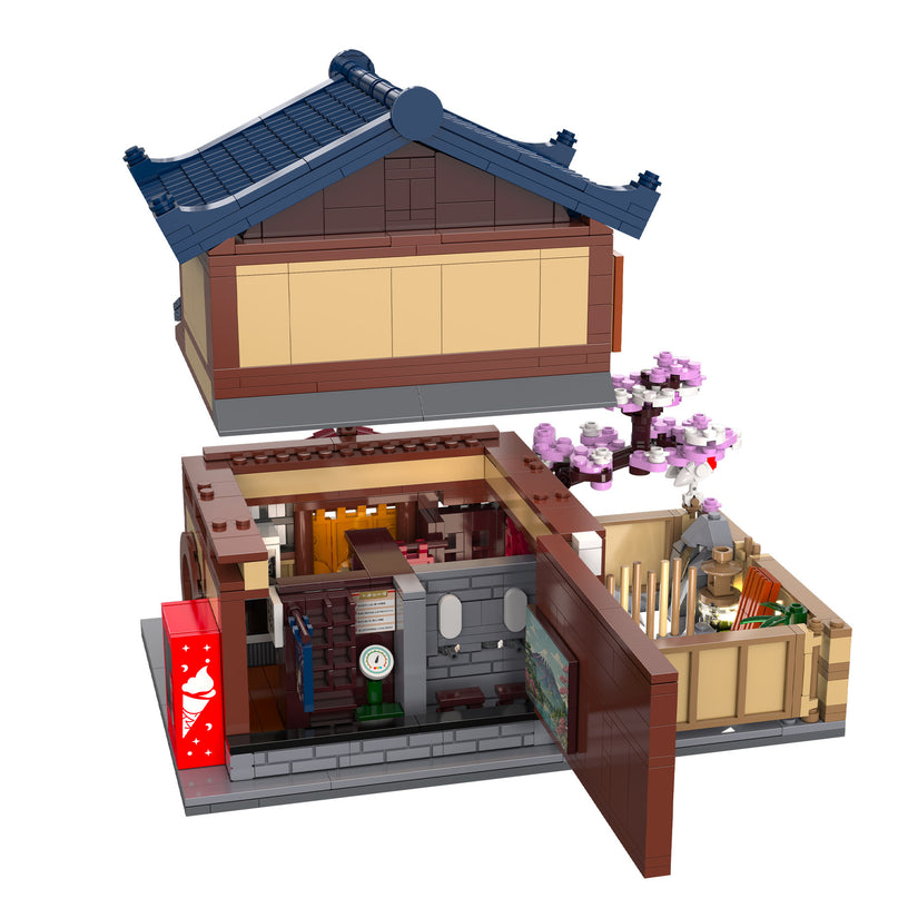 Japanese Sento Bathhouse - Block Build Kit 1249 pcs (CADA)