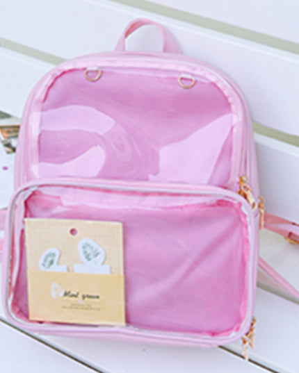 Fully Clear Front ITA Bag - Pink (Pin Display)