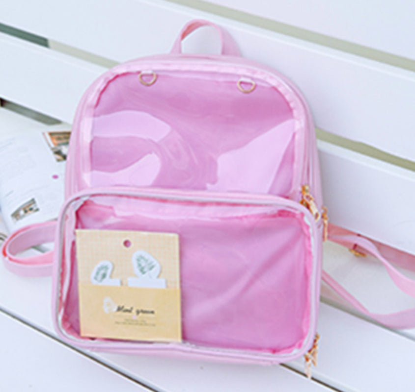 Fully Clear Front ITA Bag - Pink (Pin Display)