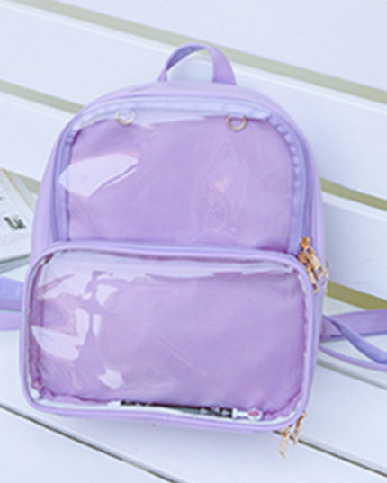 Fully Clear Front ITA Bag - Purple (Pin Display)