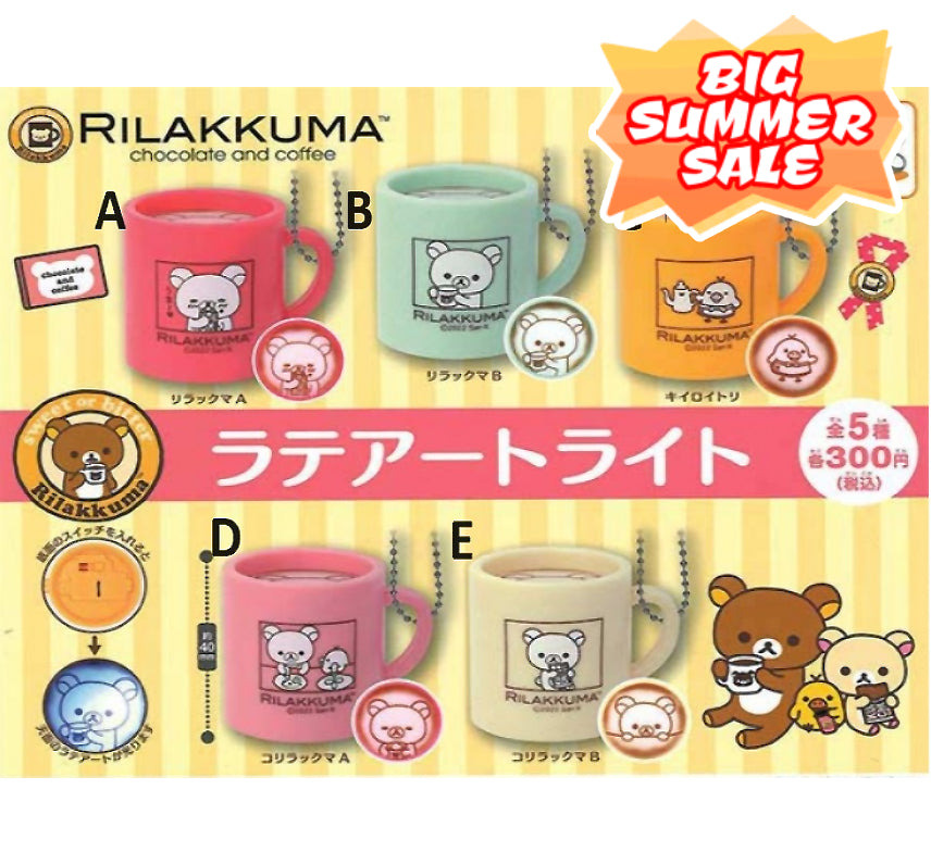 Rilakkuma - Light up Coffee cup capsule keychains (KORO KORO)