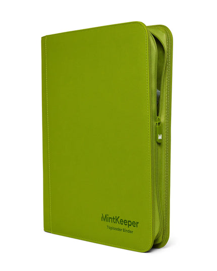 MintKeeper - 4 Pocket Premium Zip Trading Card Binder - GREEN