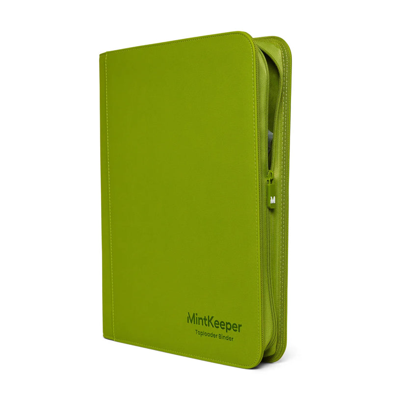 MintKeeper - 4 Pocket Premium Zip Trading Card Binder - GREEN