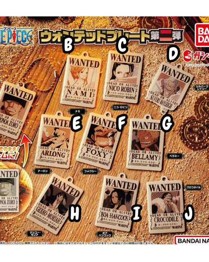 One Piece - Wanted Plate Keychain Capsule (Select Character) (BANDAI)