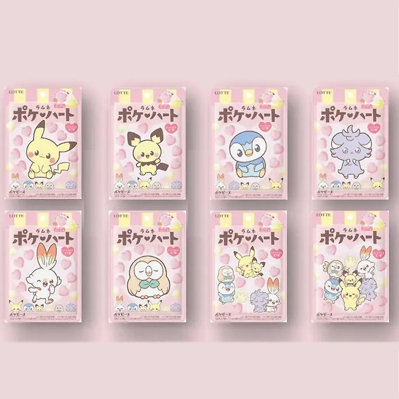 Lotte Pokemon - Heart Shape Ramune Candy Strawberry and Lemon Flavour (Random Package) 40g (LOTTE)