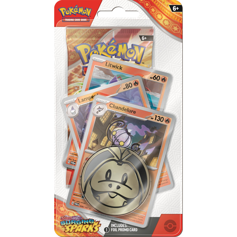 RELEASE 8th NOV 24: Pokemon TCG - Chandelure Surging Sparks Checklane Blister