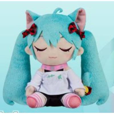 Hatsune Miku - Cat ears T-shirt ver. Plush 18cm (TAITO)