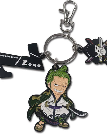 One Piece - Zoro ~ 3 Charms ~ Metal Keychain (GE443593)