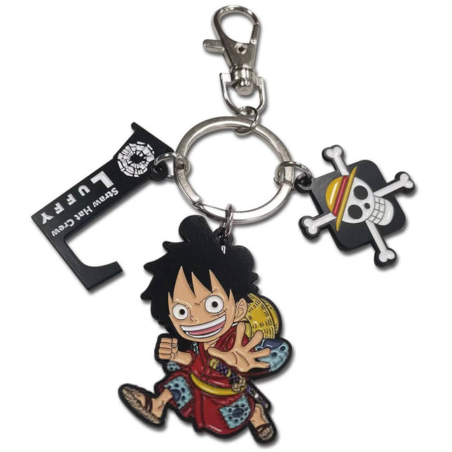 One Piece - Luffy ~ 3 Charms ~ Metal Keychain (GE43592)