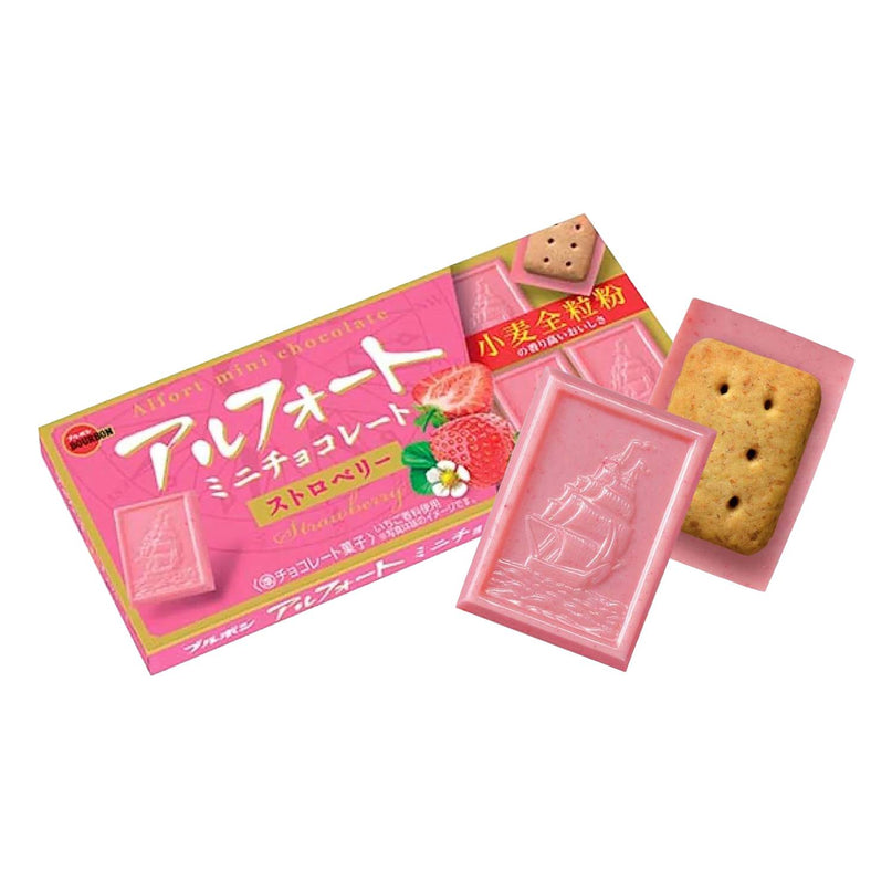 Alfort Mini Strawberry Chocolate Whole Grain Biscuits 12 Pieces (BOURBON)