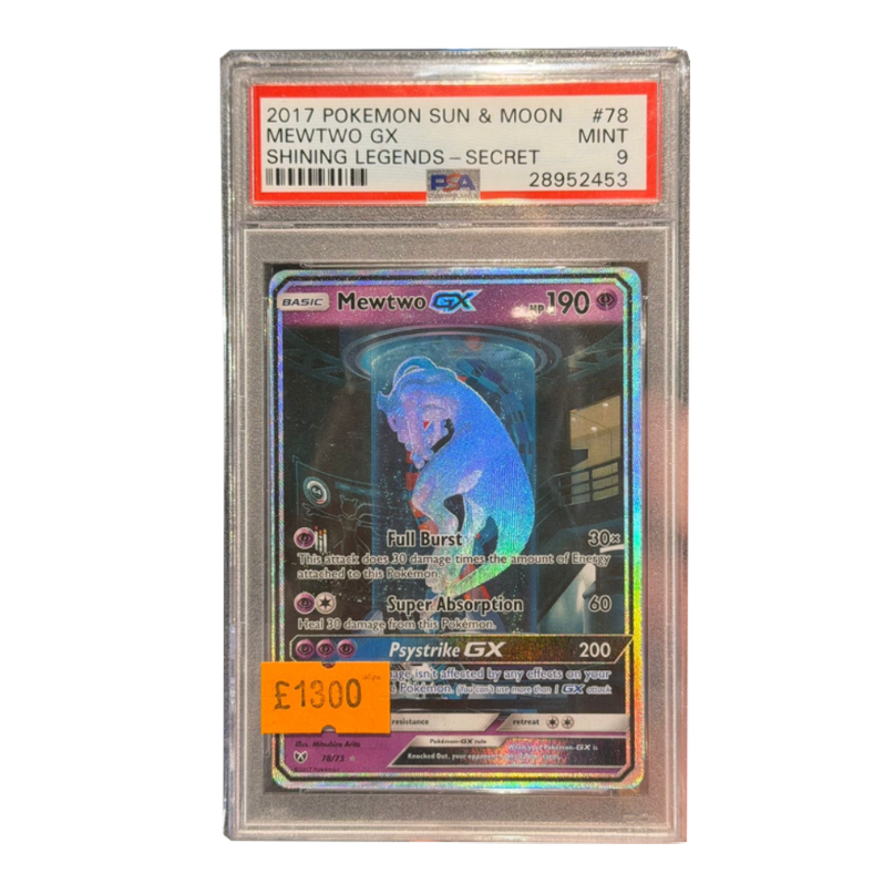 (Sittingbourne) Pokemon TCG Single - MEWTWO GX SHINING LEGENDS 78/73 | PSA 9