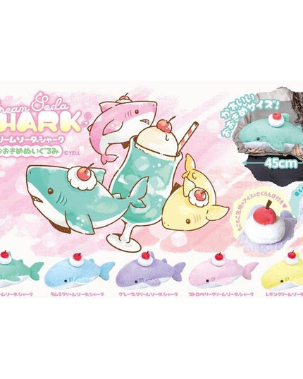 Cream Soda Shark Plush 45cm (YELL JAPAN)