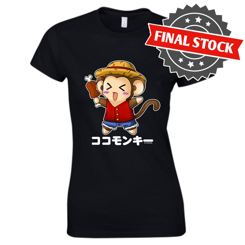 TokyoToys Exclusive Fashion - 'Summer Coco'  T-Shirt (One Piece - Luffy - Parody) LADIES SIZE 8