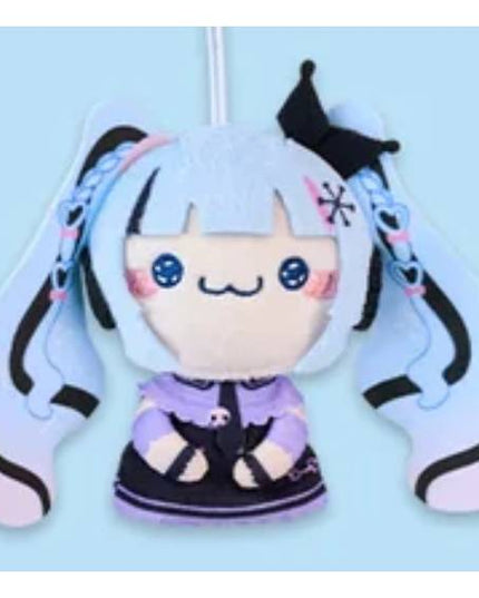 Hatsune Miku x Sanrio - Snow Miku x Kuromi Mochipiko Mascot Plush 9cm (FURYU)