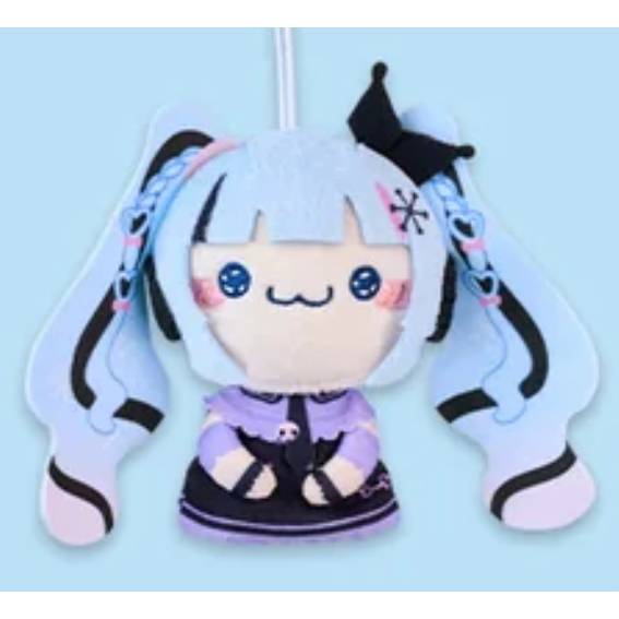 Hatsune Miku x Sanrio - Snow Miku x Kuromi Mochipiko Mascot Plush 9cm (FURYU)