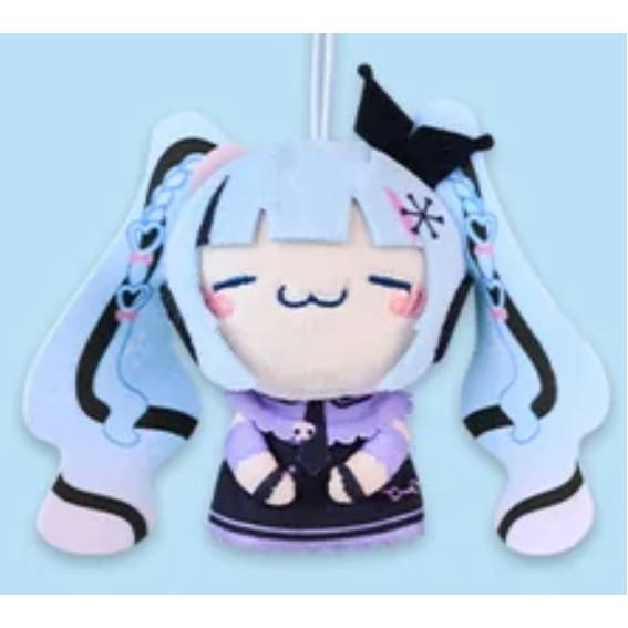 Hatsune Miku x Sanrio - Snow Miku x Kuromi Mochipiko Mascot Plush 9cm (FURYU)