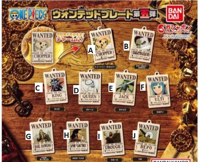 One Piece - Wanted Plate Vol. 5 Keychain Capsule (BANDAI)