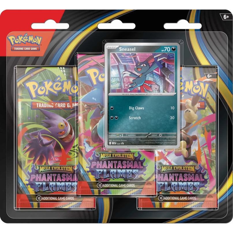 RELEASE 14th NOV 2025: Pokémon TCG: Mega Evolution Phantasmal Flames - 3 Pack CDU