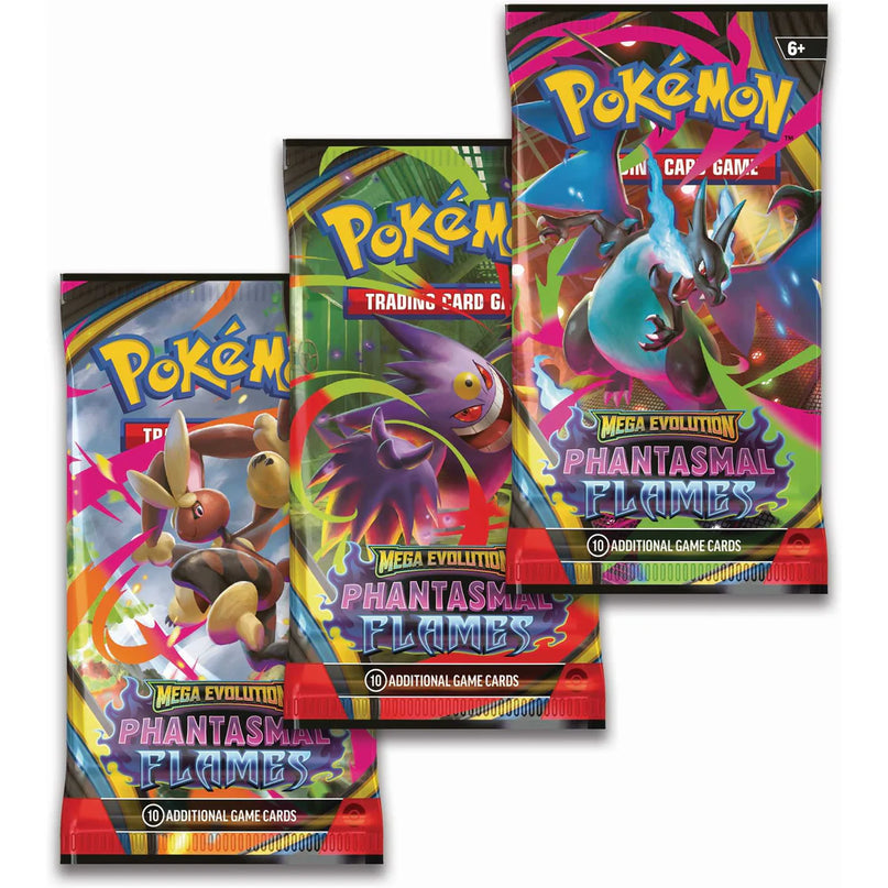 RELEASE 14th NOV 2025: Pokémon TCG: Mega Evolution Phantasmal Flames - 3 Pack CDU